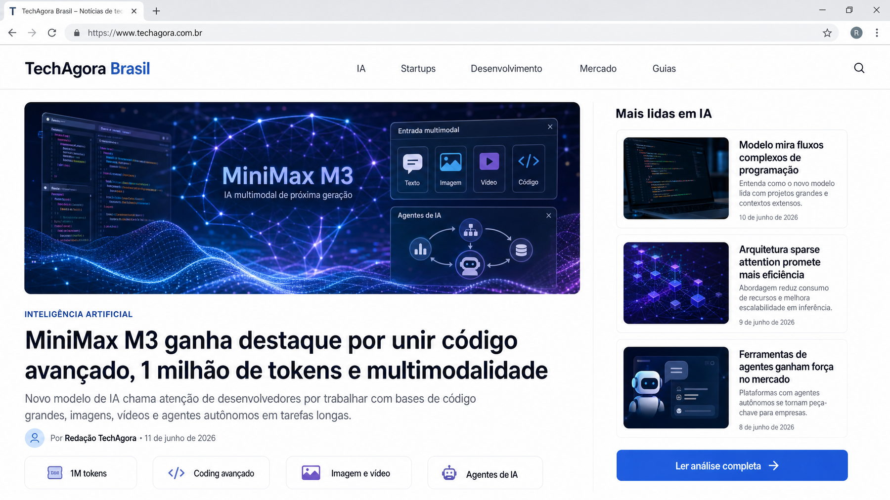 Capa de matéria sobre a IA usada pelo Claudião