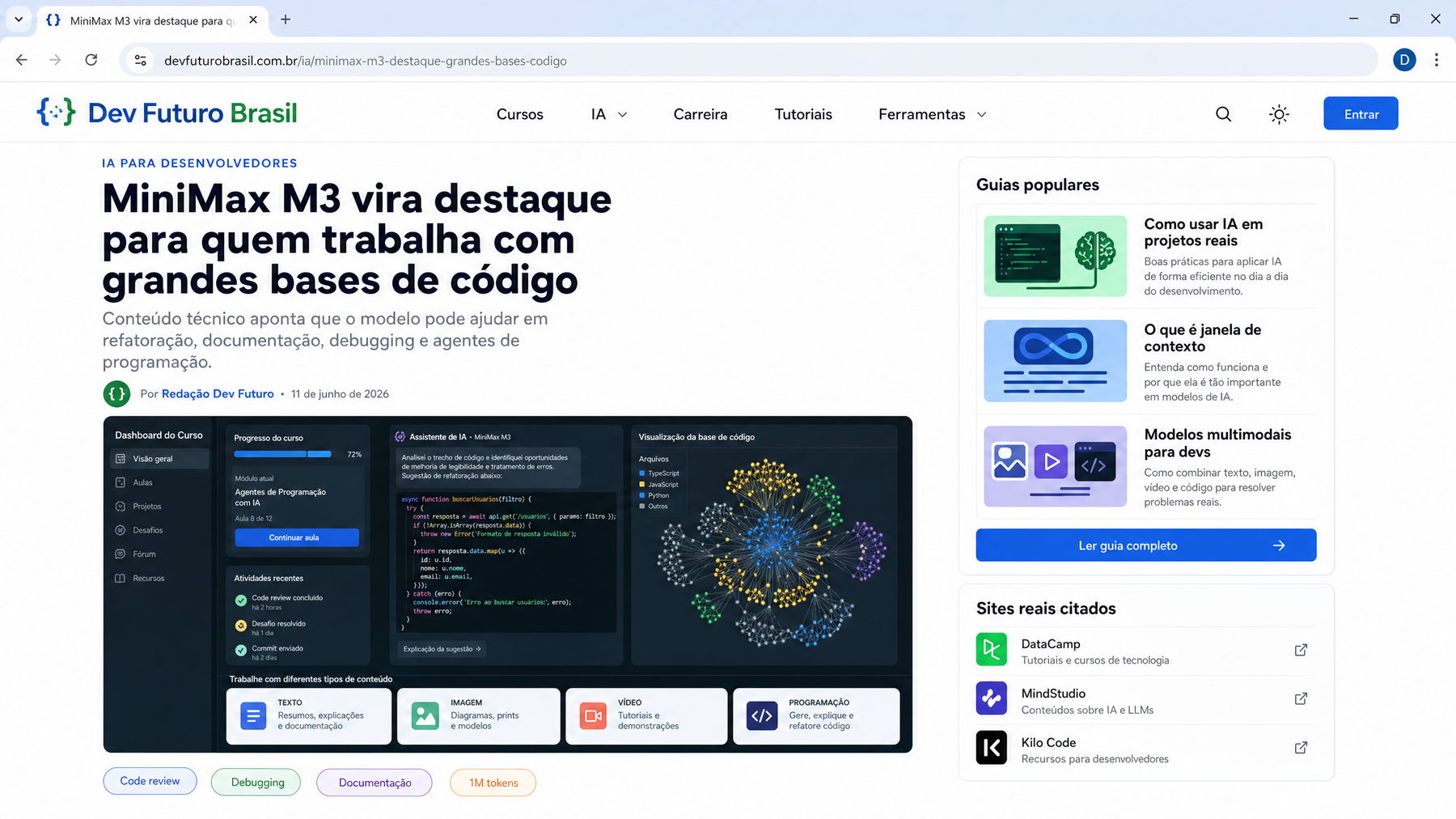Reportagem técnica avaliando a IA