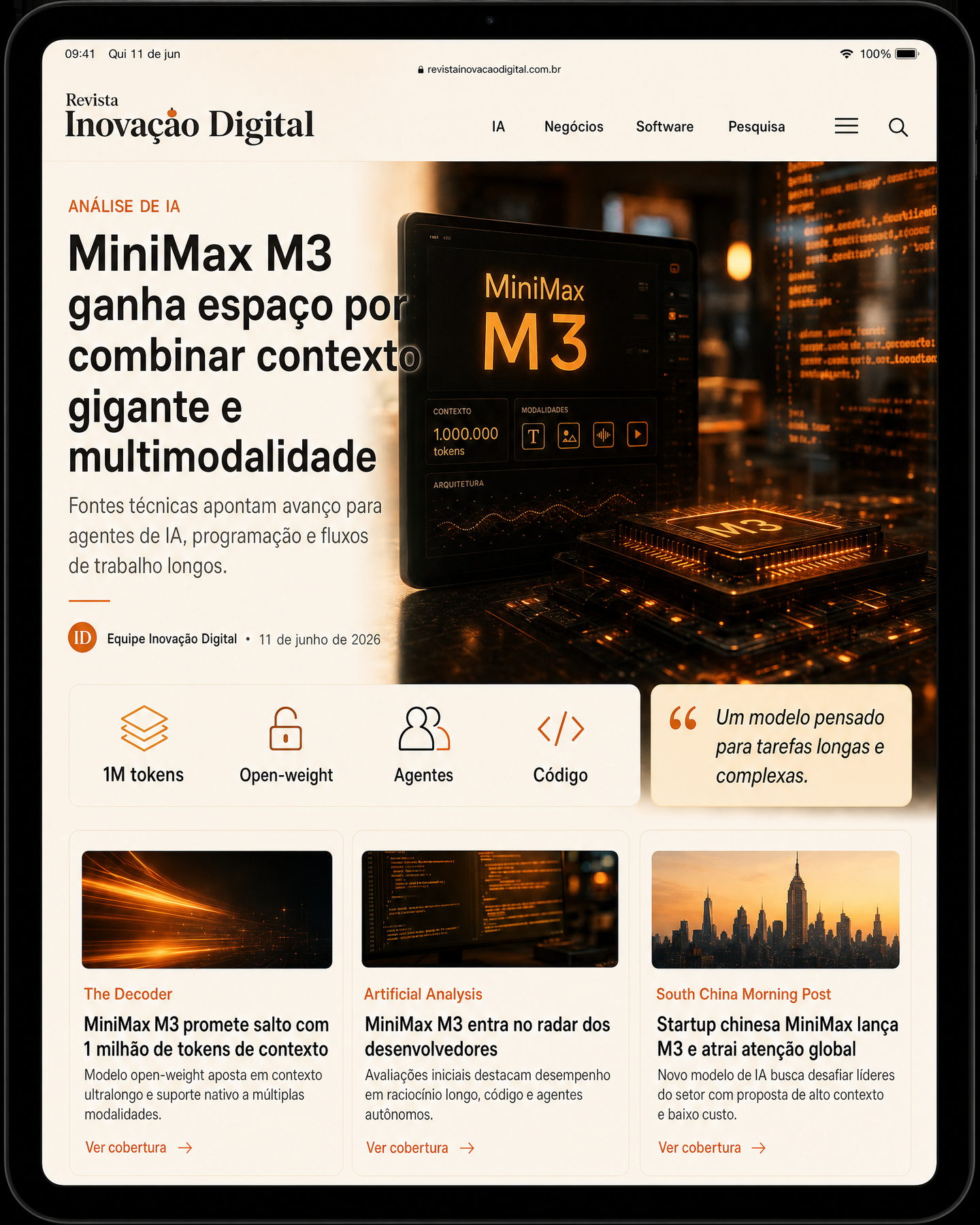 Matéria de revista sobre a IA